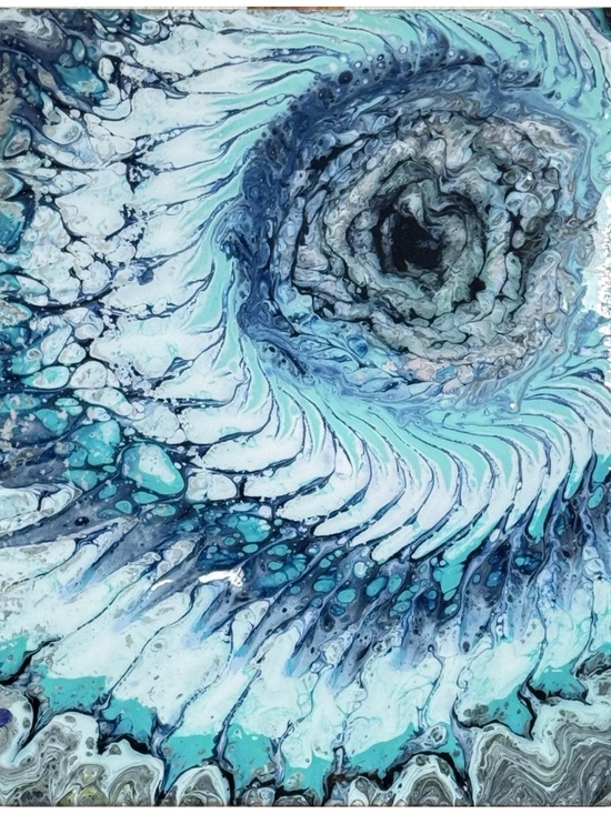 Other - Abstract Ocean Swirl Wall Art - Aqua Blue & Teal